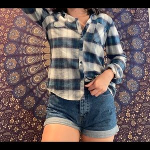 Blue and white flannel